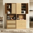thumbnail image 4 of OMCHOM 73" Tall Kitchen Pantry Storage Cabinet with 2 Doors 2 Drawers and Charging Station,Walnut, 4 of 11
