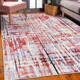 thumbnail image 3 of Grunge Decorative Rug, Abstract Paint Manifold Complicated Mixed and Lines Print Illustration, Quality Carpet for Bedroom Dorm and Living Room, 6 Sizes, Red White, by Ambesonne, 3 of 4