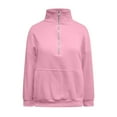 thumbnail image 3 of Chbgutlmr Quarter Zip Pullover for Women Fall Stand Collar Long Sleeve Loose Workout Sports Sweatshirt, 3 of 8