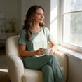 thumbnail image 3 of ZROVA Women's 2-Pack Summer Pajama Sets (4 Pieces) - Solid Color Short Sleeve Top & Long Pants Loungewear, Comfortable Casual Sleepwear for Home & Travel, 3 of 7