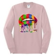 thumbnail image 2 of Wild Bobby, Colorful Painted Lip, Streetwear, Men Long Sleeve Shirt, Light Pink, Large, 2 of 5