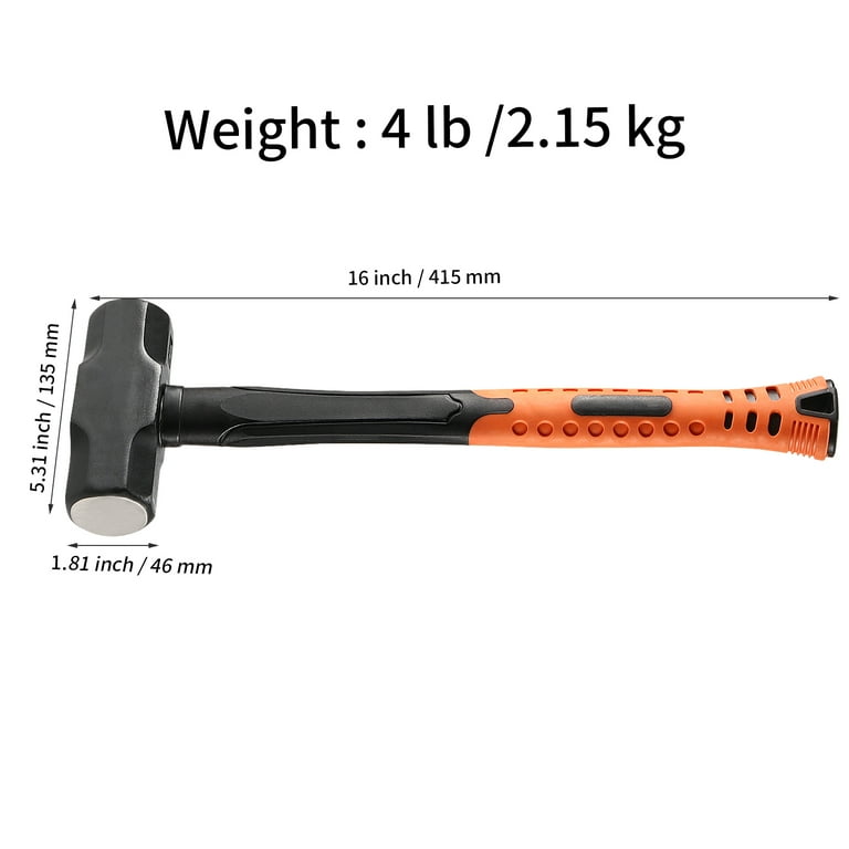 KOHAND 2 PCS 16 inch 4 lbs Small Sledge Hammer, 4 Pound Mini Club