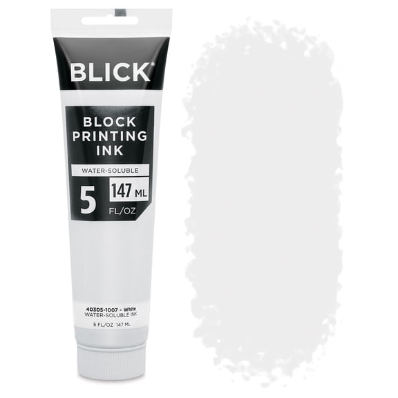 Blick Water-Soluble Block Printing Ink - White, 5 oz Tube