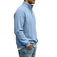thumbnail image 4 of YueHuiYing Men's Quarter Zip Sweater Knit Sweater Mock Neck Sweater Casual Pullover Sweater with Ribbing Edge, 4 of 5