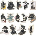thumbnail image 1 of 1 caja de 28 piezas de 14 estilos de dijes de cuervo negro, dijes góticos de aleación de esmalte a granel, dijes de animal de pico de cuervo, pájaro, luna y rosa, 1 of 6