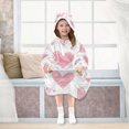 thumbnail image 7 of FORMRS Wearable Blanket Hoodie with Sleeves for Kids Cozy Flannel Sweatshirt, Hand Drawn Hearts, 7 of 7