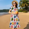 thumbnail image 4 of Naloa Watercolor Teapots Print Womens Summer A-Line Dress with Pockets,Short Sleeve Dresses,Flowy Beach Swing Dress for Vacation Travel, 4 of 6