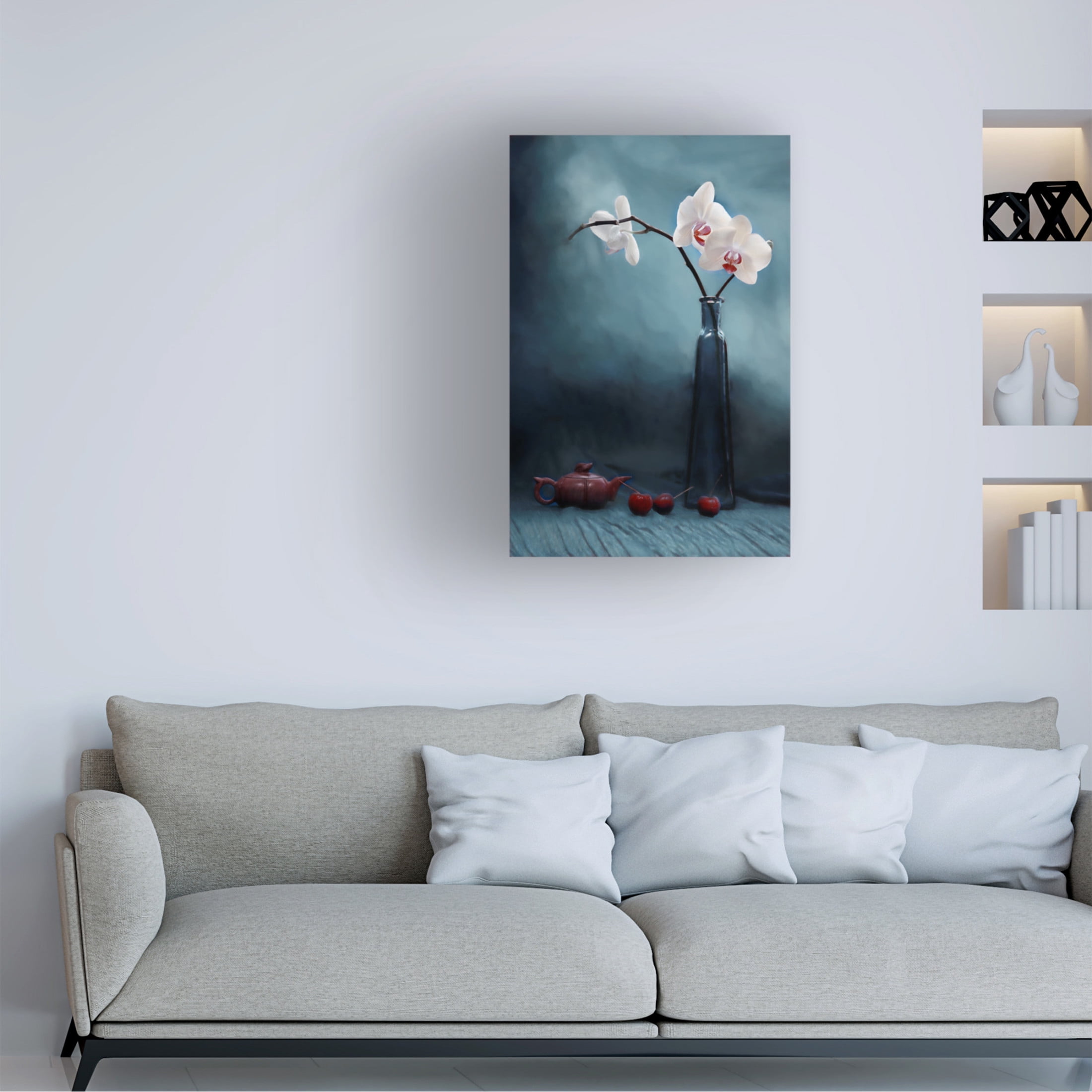 Canvas Wall Art - Lydia Jacobs 'Orchid And Cherry' Wall Art for Living Room, Bedroom, or Office Décor by Trademark Fine Art - 30 x 47 Inches