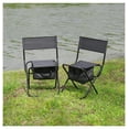 thumbnail image 3 of Folding Camping Chairs 2-Pack, Portable Outdoor Chair with Storage Bag, Heavy Duty 280lbs Capacity for Picnic, Fishing, Indoor & Outdoor Use - Gray, 3 of 9