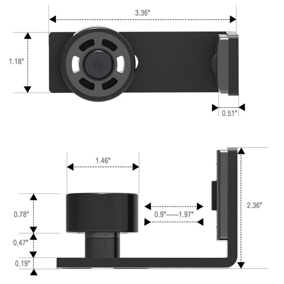Ccjh Sliding Barn Door Floor Guide Adjustable Wall Mounted Bottom Double Rollers Guide(Black 1Pcs)