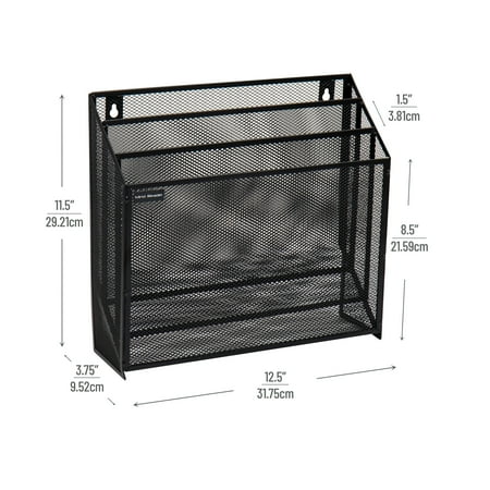 Mind Reader - Wall File Holder 3 Tier Vertical Mount