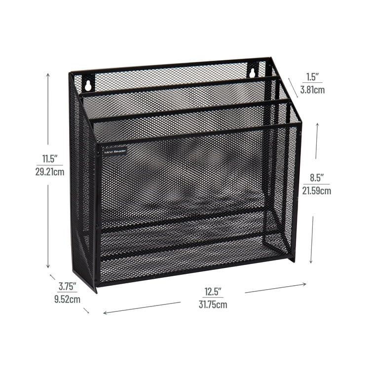 Mind Reader Vertical File Organizer, Wall Mount, 3-Tier photo 3