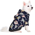 thumbnail image 2 of Fotbe Sharks In Sunglasses Print Small Dog Sweater Hoodies Pet Grey Hooded Soft Fleece Sweatshirts with Pocket Fall Winter Puppy Cat Sweaters Warm Clothes-Medium, 2 of 7