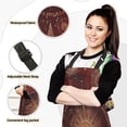 thumbnail image 2 of Golden Gears Christmas Red Background Apron Set with Oven Mitts Pot Holders Set of 5 Kitchen Stuff Accessories, 2 of 6