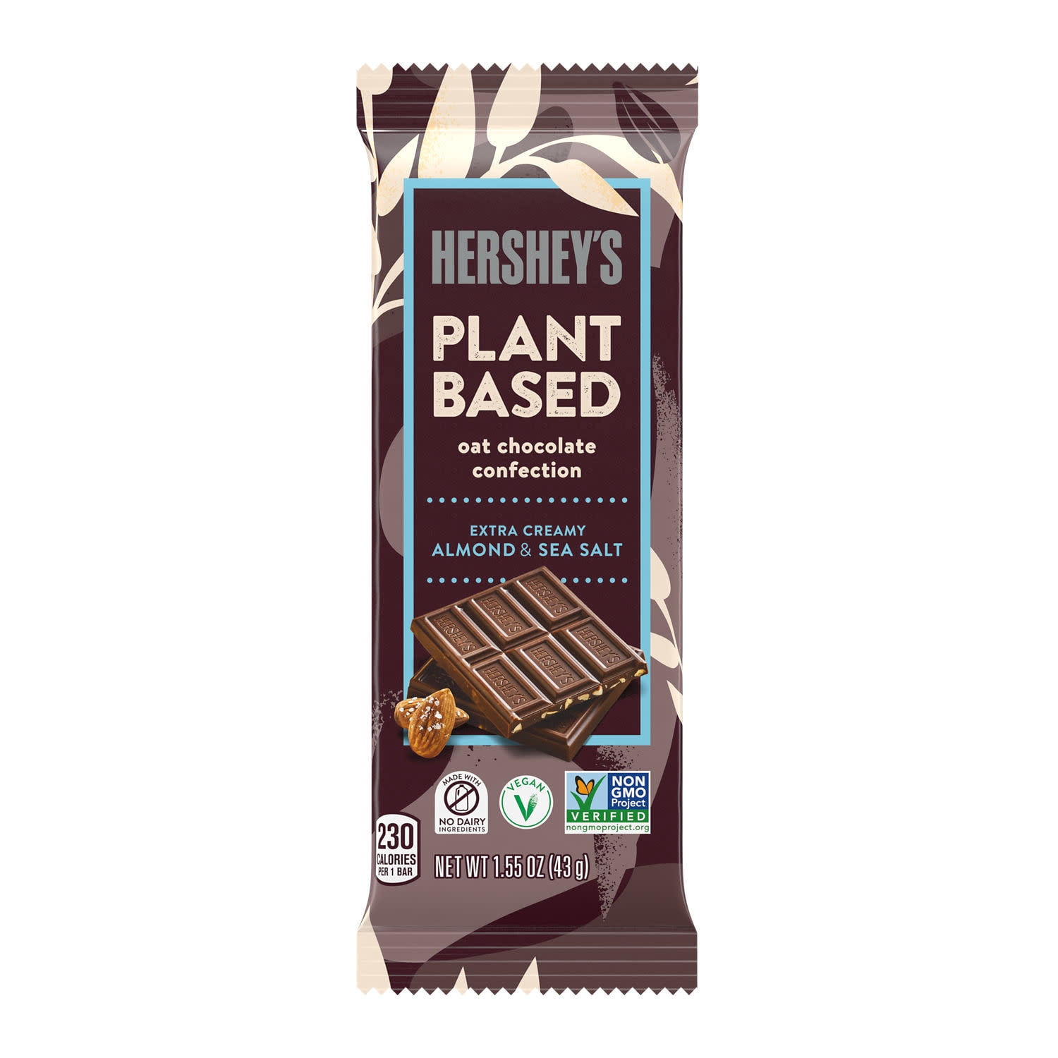 Hershey's Plant Based Extra Creamy with Almond and Sea Salt Candy, Bar 1.55 oz