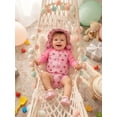 thumbnail image 3 of Baby Rash Guard Swimsuit with Hat 2 Pcs Set Print Striped Swimwears, 3 of 8