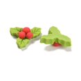 thumbnail image 3 of 50pcs Resin Cabochons Christmas Theme Holly Leaves Yellow Green 21x26x8.5mm, 3 of 3