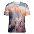 thumbnail image 5 of Jellyfish Ocean Style Women's Short Sleeve T-Shirt Crew Neck Casual Summer Trendy Loose Fit Tops, 5 of 6