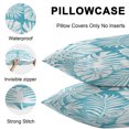thumbnail image 5 of Lumbar Pillow Covers 20x12 Inch Set of 2, Palm Tree Monstera Waterproof Outdoor Pillow Covers, Teal Aqua Leaf Boho Botanical Tropical Decorative Cushion Pillowcases for Patio Garden Couch Bed, 5 of 9