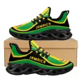 thumbnail image 1 of Zapatos de malla ligeros con cordones y estampado de bandera de Jamaica para mujer y hombre, zapatillas de plataforma con orgullo patriótico y nombre personalizado, 1 of 6