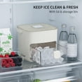 thumbnail image 4 of 48 Cube Ice Maker with Easy Press Lid, Double-Deck Portable Ice Cube Tray, Ice Cube Mold Maker Container Box for Freezer Includes Lid Bin Tongs for DIY Whiskey Cocktail Coffee Beverages, 4 of 6