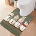 thumbnail image 2 of Yayeee Bath Rugs for Bathroom Floor Set of 2 Non Slip Fluffy Soft Absorbent Mat, Cute Snowmen, 2 of 7