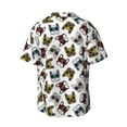 thumbnail image 6 of Lsque Bulldog Sunglasses Face print Men's Cuban Collar Short Sleeve Shirt Summer Beachwear Casual Button Down Fashionable Vacation Leisure Shirt-X-Large, 6 of 7
