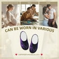 thumbnail image 7 of Haiem Purple Plant White Tiger Print Women's Fuzzy Memory Foam House Slipper Cozy Home Footwear Non-slip Winter Slippers-40/41, 7 of 7