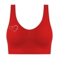 thumbnail image 3 of Gmluru Bras for Women Large Bust Hot Drill Comfortable Non - Underwire Comfortable One - Piece Gathering Non - Trace Vest Type Breathable Bra Underwear Red, 3 of 7