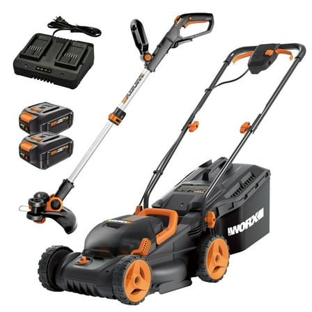 Worx WG934 40V 14" Lawn Mower & 20V GT 3.0 12" String Trimmer Combo Kit