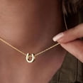 thumbnail image 3 of Collar de herradura de plata dorada, amuleto de buena suerte, collar para mujer, joyería para mejores amigos, regalos, cadena Clavicular, 3 of 5