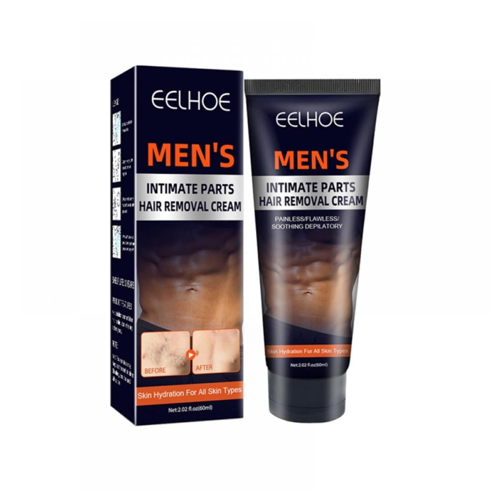 60ml Men's Hair Removal Cream for Underarm Legs Face Reduces Irritation Painless No Harmful Chemicals