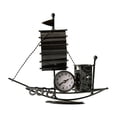 thumbnail image 1 of Metal Sailboat Table Clock Pen Holder Office Desktop Ornament Home Decoration, 1 of 1