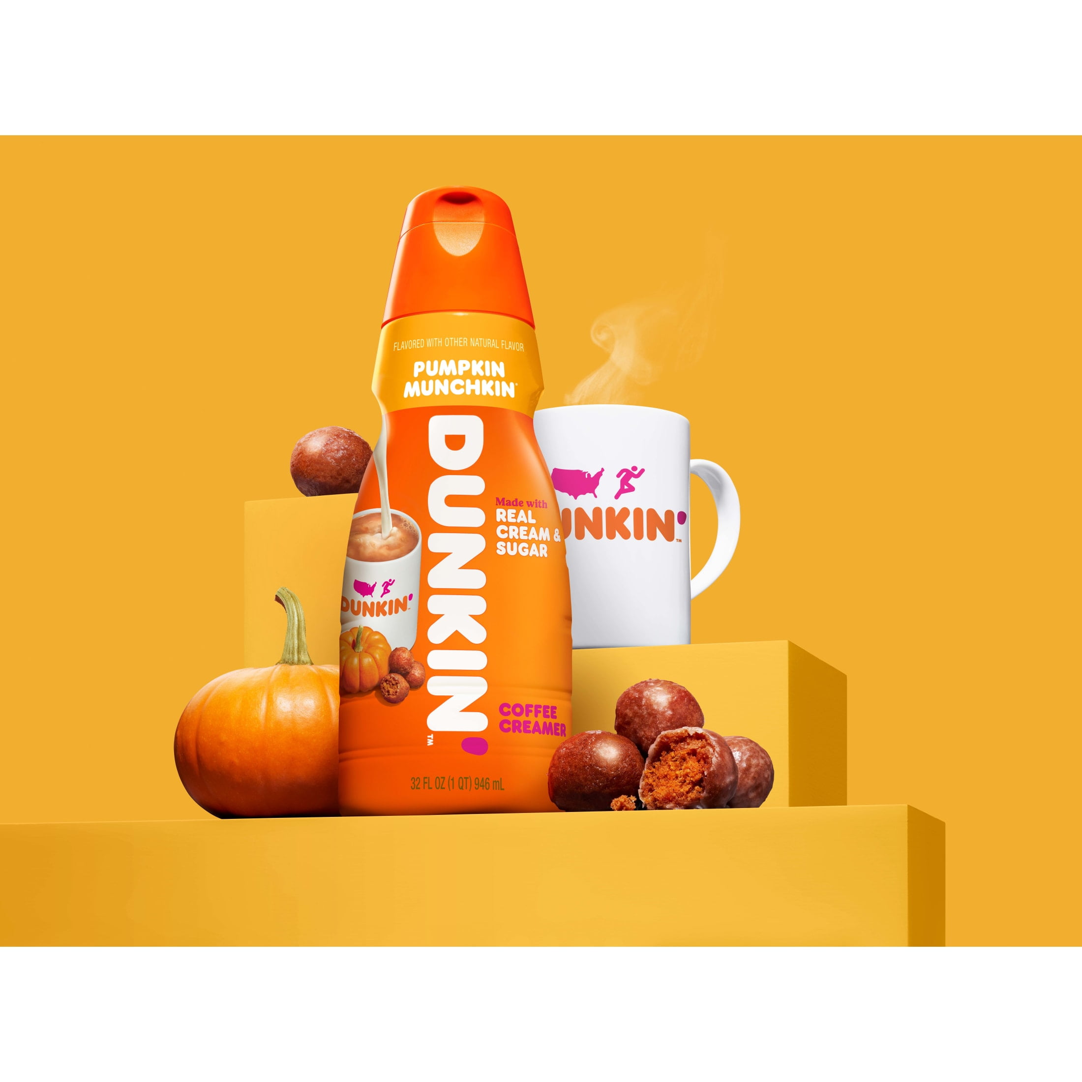 Dunkin' Pumpkin MUNCHKIN Coffee Creamer, 32 fl oz Bottle