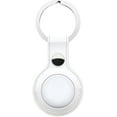 thumbnail image 2 of Nakedcellphone Vegan Leather Series Compatible with Apple AirTags, Key Ring Skin Case Cover Keychain Locator Chain Holder - White, 2 of 7