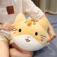 thumbnail image 4 of Almohada de gato a tope de gran tamaño, muñeco de peluche de peluche de animal lindo para niños, almohada suave y encantadora para dormir, regalo para niña (marrón, 40 cm/15 pulgadas) Rojo Verde, 4 of 5