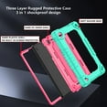 thumbnail image 5 of FIEWESEY for TCL Tab 8 V/Tab 8 SE (6048E) Tablet Case Soft Silicone Rubber Heavy Duty Hybrid Had Back Shell Protection Shockproof Kids Friendly with Built in Stand Shoulder Strap (Green+Pink), 5 of 8