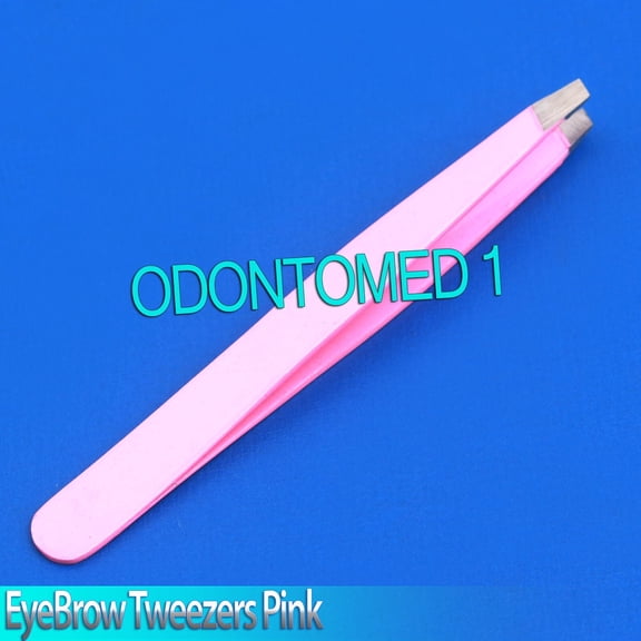 OdontoMed2011 Eyebrow Tweezers Pink Color Manicure Instruments (Slanted)