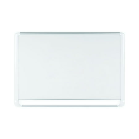 MasterVision MVI Magnetic Steel Dry-Erase Board, 48" X 96", Aluminum & White Frame