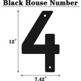 thumbnail image 2 of 12 Inch Modern Metal House Numbers, Metal Letter, Black Door Number, Metal Mailbox Numbers and Letters, Metal House Address Letters and Numbers for Outside Signs (4), 2 of 8