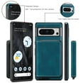 thumbnail image 7 of Wallet Case for Google Pixel 9 / 9 Pro, Removeable Zipper Pocket Back Case with Card Holder, PU Leather Drop Protective Cover Case with Kickstand for Google Pixel 9 / 9 Pro, Blue, 7 of 7