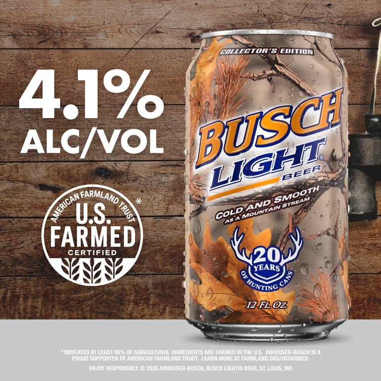 Busch Light American Light Lager Beer 30 Pack 12 fl oz Aluminum