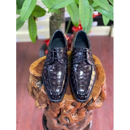 

Spring/Summer 2022 Hand Dyed Crocodile Leather Shoes Men s Dress Shoes Lace Up Goodyear Wedding Shoes Boss Work Shoes Office