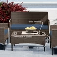 thumbnail image 5 of Hearth & Harbor Outdoor Furniture Set, 4 Piece Wicker Patio Chairs Set, Brown with Navy Cushions, 5 of 7