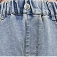 thumbnail image 3 of yillto Little Girls Fashion Jeans Stretch Waist Flared Leg Pants with Pockets Casual Loose Straight Denim Pants, 3 of 5