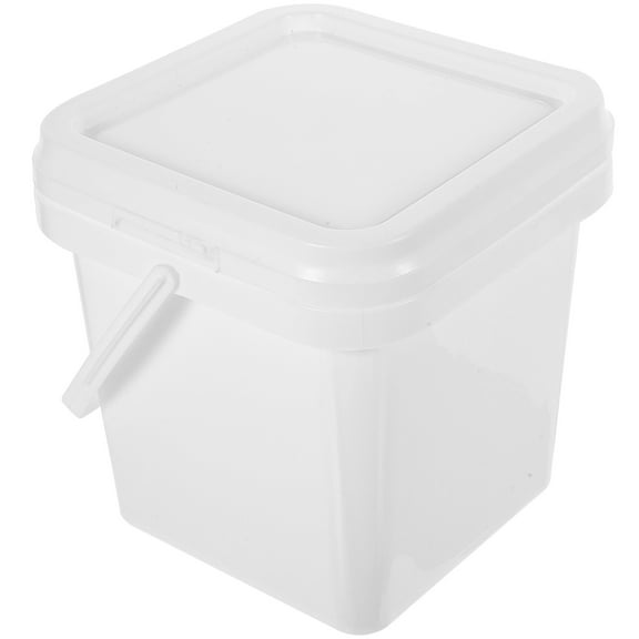 Phenofice Reusable White Plastic Paint Storage Bucket with Handle and Lid Design