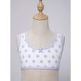 thumbnail image 4 of iixpin Girls Sports Bra Kids Cute Print Unpadded Crop Top Cotton Soft Seamless Cami Bralette Undershirts Flower A 13-14, 4 of 7