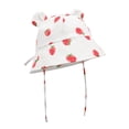 thumbnail image 4 of Xfvqtps Baby Summer Sun Hat Infant Toddler Boys Girls Bucket Hat Lace up Cute Print Ear Wide Brim Beach Breathable Sun Protection Hat, 4 of 9