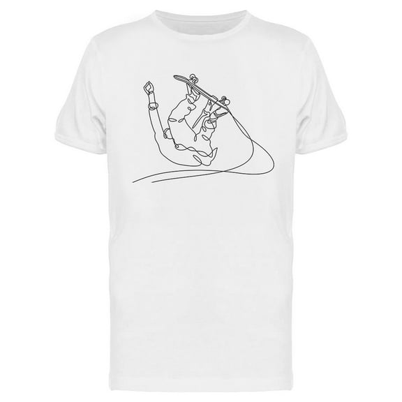 Skater Continuous Line Design T-Shirt Men -Image by Shutterstock, Male 3X-Large