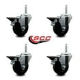 thumbnail image 2 of 3.5 Inch Phenolic Wheel Swivel 5/8 Inch Threaded Stem Caster Set with Brake SCC, 2 of 2